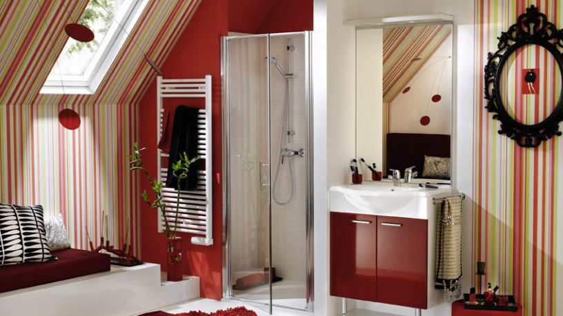 Modern Red Bathroom from Delpha