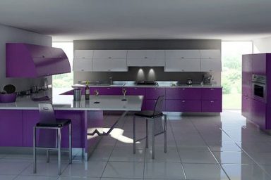 Modern White and Purple Kitchen Furniture Ideas