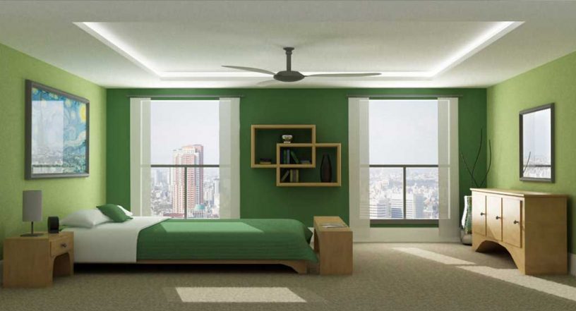Monochromatic Green Bedroom by Jeremy Sikorski