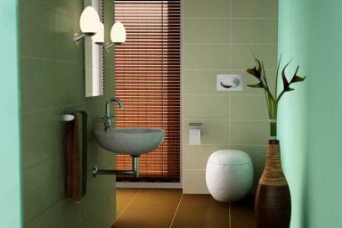 Shining Cultural Texture Bathroom Seagrass Green Wall Design Ideas
