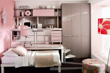 Shining Soft Pinky Bunk Beds and Lofts Design for Kids