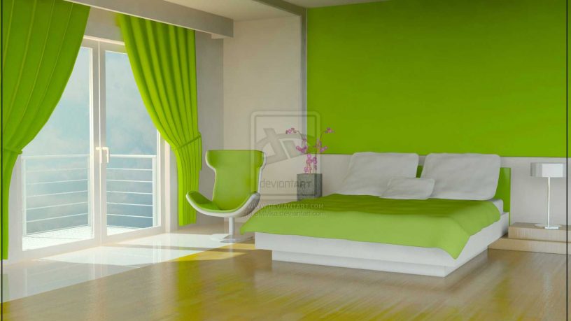Simple Green Bedroom by eMMka