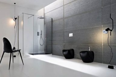 Simple Modern Bathroom With Black Component Designs Ideas from Rexa