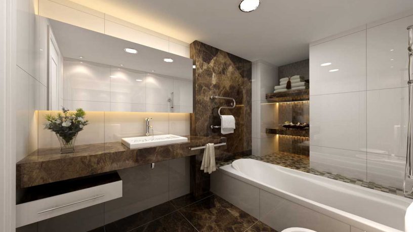 Special Modern and Minimalist Bathroom Designs Marble and Corian