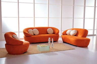 Super Orange Modern Sectional Sofa