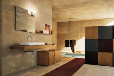 Top Design Modern Bathroom with Stone Walls