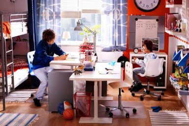 Twin Bunkbeds IKEA Teen Room with Study Table