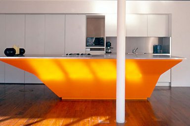Unique Special Orange Kitchen Island