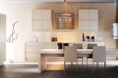 White Kitche With Brown Accents