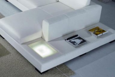 White Leather Modern Sectional Sofa Miami Beach