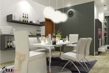 White Themed Dining Room Design Ideas Chandelier