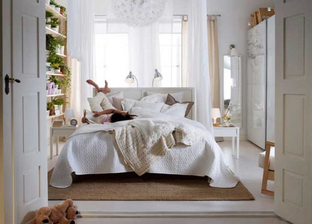 Amazing White Bedroom Design from IKEA