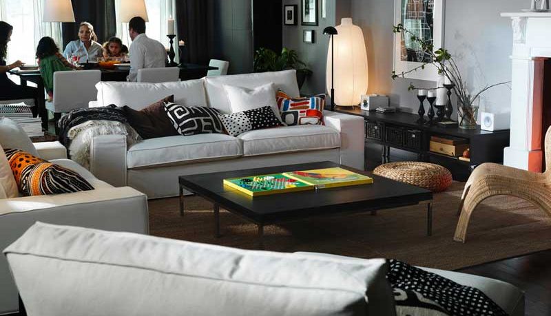 Awesome Living Room Design IKEA 2011 wit White Couch