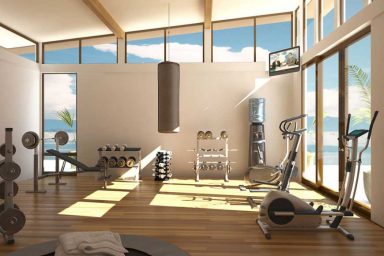 Beautiful Home Gym with LCD TV