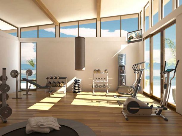Beautiful Home Gym with LCD TV