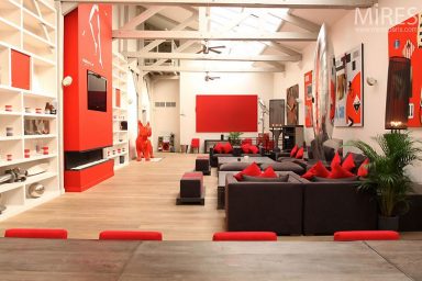 Beautiful Red and Black Parisian Loft Design