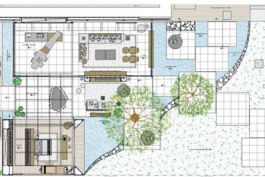 Floor Plan Sketch of Indoor Outdoor House