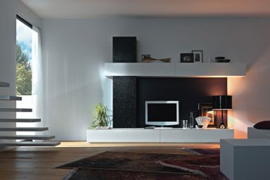 Black and White Modern Wall Unit Design