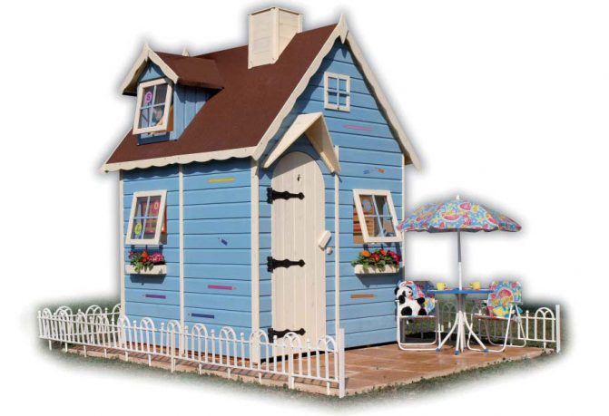 Blue Outdoor Play House Design