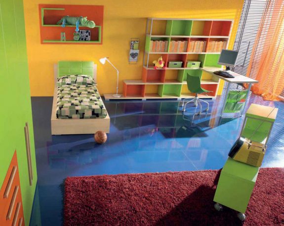Colorful Childern Bedroom with Aluminum Curtains