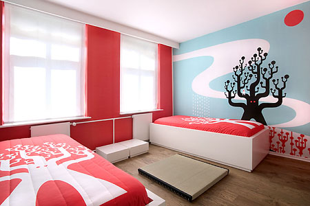 Colorful and Graphical Hotel Themed Room