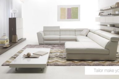 Contemporary Living Room with White Sofa Set