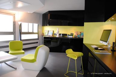 Red and Green Loft Design Ideas