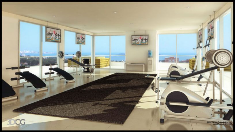 Cool Home Gym in Loft Design Ideas