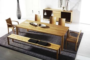 Cool Loft Dining Table Modern Cabinet with Black Rug