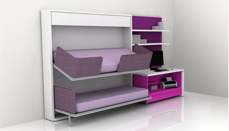 Cool Purple Teen Room Furniture for Small Bedroom by Clei
