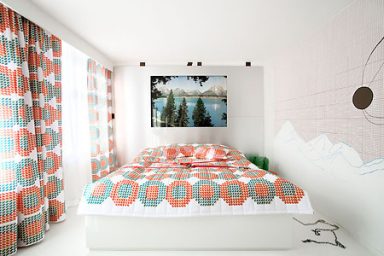 Dot Curtain and Bedcover Design Hotel Room