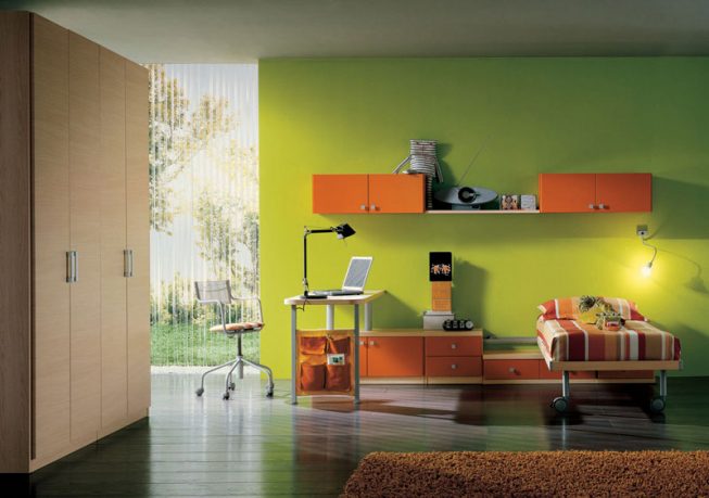 Fresh Green Color Childern Rooms