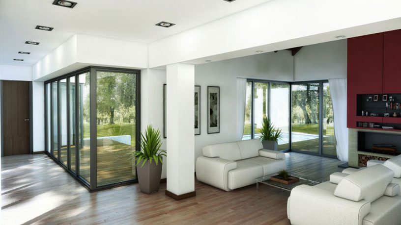 Full Length Glass Window Living Room