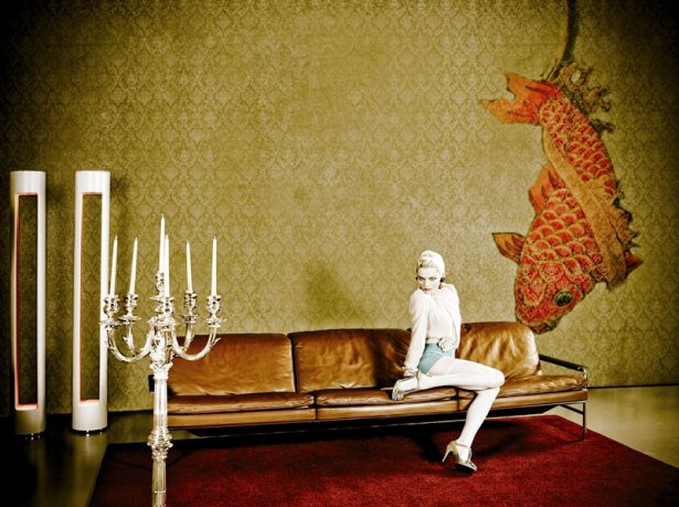 Gio Pagani Vintage Japanese Goldfish Wallpaper Design