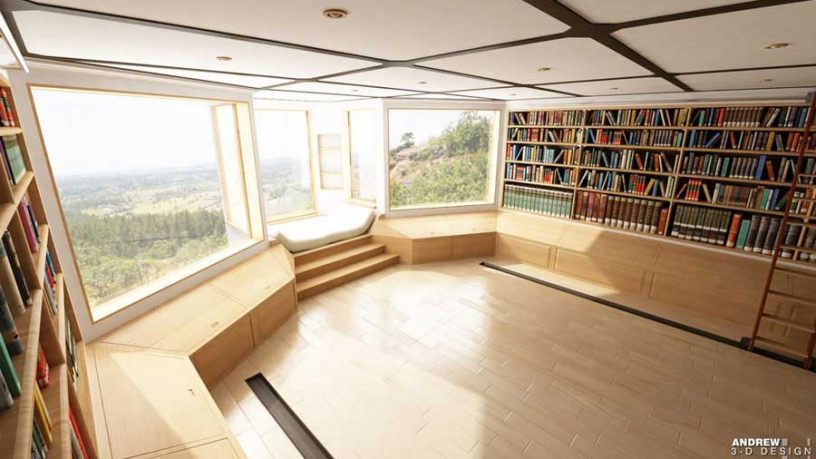 Large Space Home Library Nature View