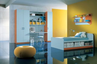 Light Blue and Yellow Kids Room Ideas