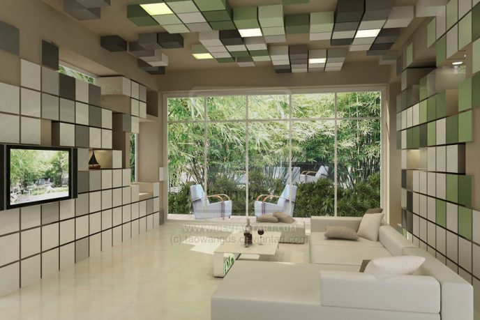 Living Room 3D Pixel Wallpaper Decoration
