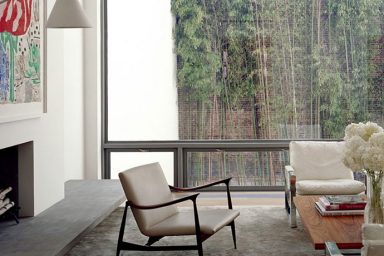 Living Room Area with Urban Garden View
