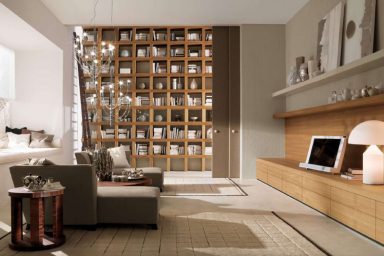 Living Room Home Library Design Ideas