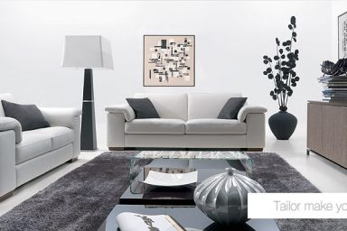 Minimalistic Living Room Leather Sofa Set