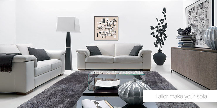 Minimalistic Living Room Leather Sofa Set