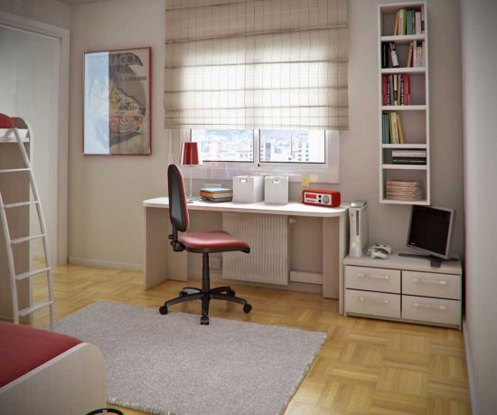 Minimalistic White and Wood Workspace Design
