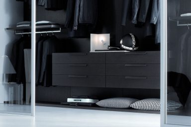 Modern Closet and Wadrobe with Sliding Glass