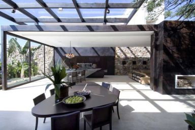 Modern Glass Ceiling Dining Room Design Ideas