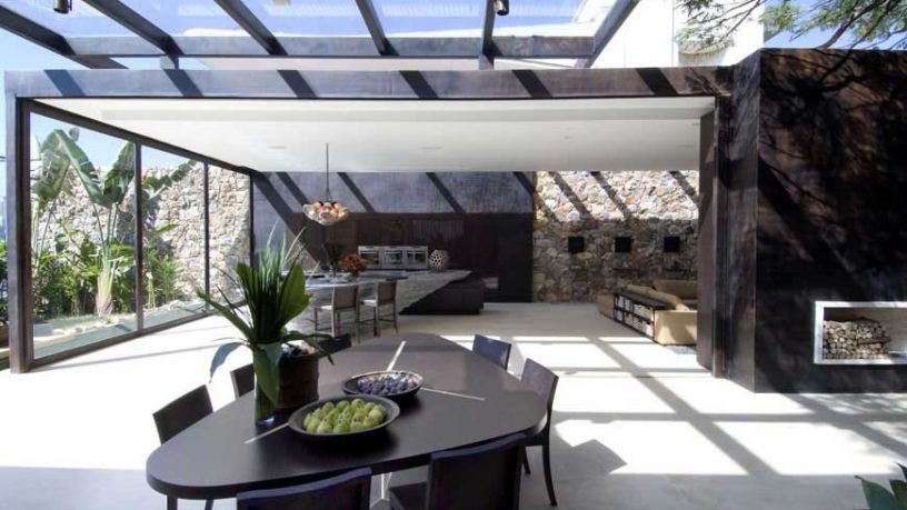 Modern Glass Ceiling Dining Room Design Ideas