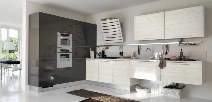 Modern Grey and White Kitchen with Oven