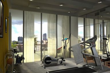 Modern Home Gym in Balcony by Reshma Artwork