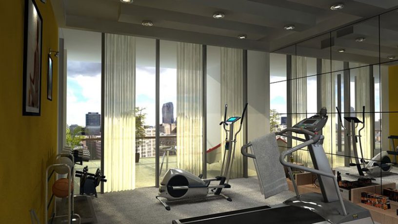 Modern Home Gym in Balcony by Reshma Artwork