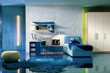 Modern Kids Bedroom with Block Wall Decor