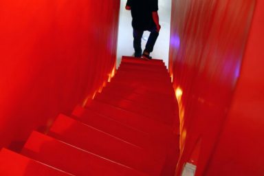 Modern Red Stairs Design